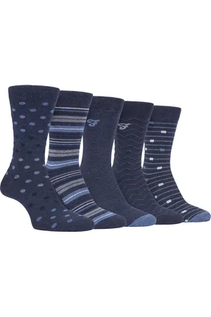 Farah 5 Pack Mens Thin Breathable Classic Polka Dot Patterned Soft Top Cotton Dress Socks - FCS273DENTEL (Polka Dot) - - Size UK 6-11