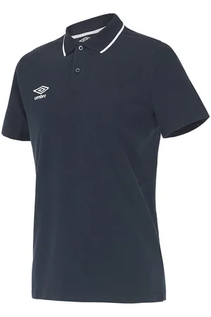 Umbro Short Sleeve Collared Blue Mens Pique Polo Shirt 65703U Y70 Cotton - Size Small