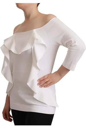 D.EXTERIOR EXTERIOR WoMens Long Sleeves Off Shoulder Top Blouse Viscose - Size EU 44 (Womens)