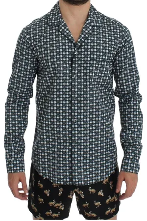 Dolce & Gabbana Mens Hat Print Cotton Pajama Shirt Sleepwear material_cotton - Size X-Small