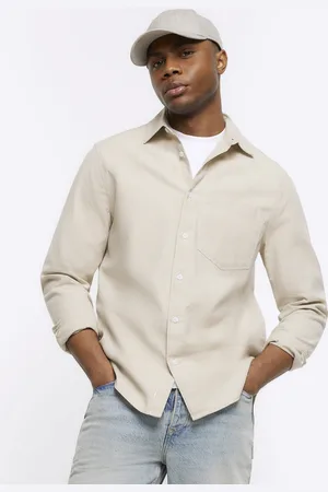 River Island Mens Shirt Regular Fit Linen Blend Cotton - Size 2XS