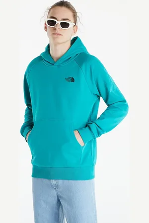 The North Face Mens Reglan Red Box Hoodie in Bleached Porcelain Fleece - Size Medium