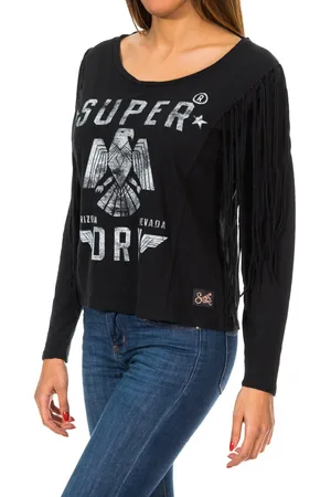 Superdry Colorado Fringe G60000GN WoMens Long Sleeve Sweater - Cotton - Size 2XS