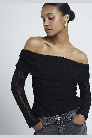 River Island Womens Bardot Top Lace - Size 6 UK