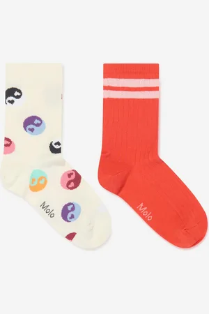 Molo Kids Unisex Yin Yang Print Socks Set in - Size 6-7 Infant