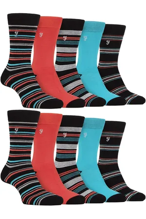Farah Mens 10 Pair Multi-Pack Bright Bamboo Socks - - Size UK 6-11