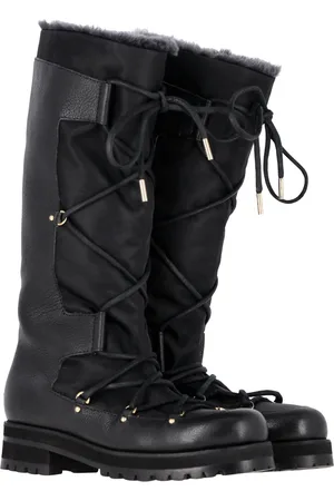 Jimmy Choo Pre-owned Womens Rabbit Fur-Lined Snow Boots in Leather Leather (archived) - Size UK 5.5