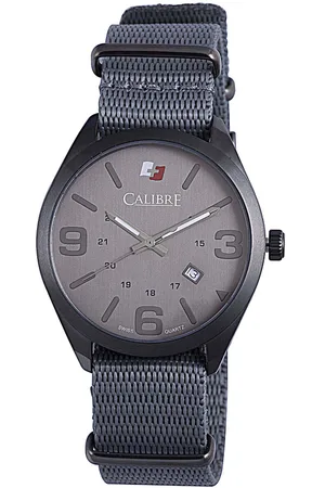 Calibre Mens Trooper Swiss Made Movement Watch Canvas Strap Dial - One Size