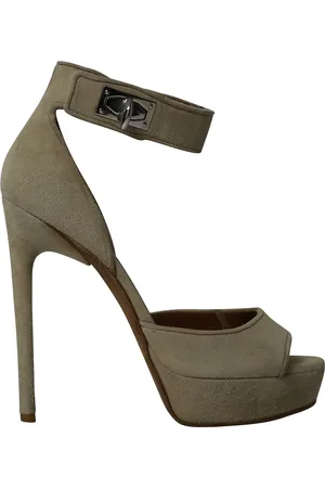 Givenchy Pre-owned Womens Shark Lock High-Heeled Sandals in Suede - Size UK 3.5