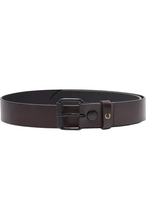 Fred Perry Mens Oxblood Burnished Leather Belt - Size 30 (Waist)