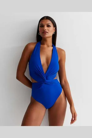Gini London Womens Halter Twisted Cut Out Swimsuit - - Size 14 UK