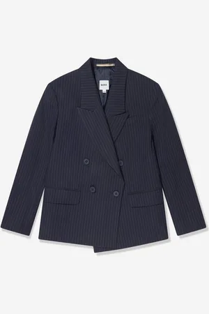 HUGO BOSS Boys Striped Suit Jacket in Navy - - Size 5Y