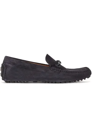 HUGO BOSS Mens Driver Moccasin Shoes in Dark Suede - Size UK 6