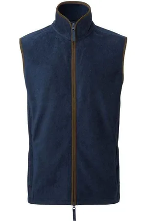 Premier Mens Artisan Fleece Gilet (Navy/Brown) - - Size X-Large