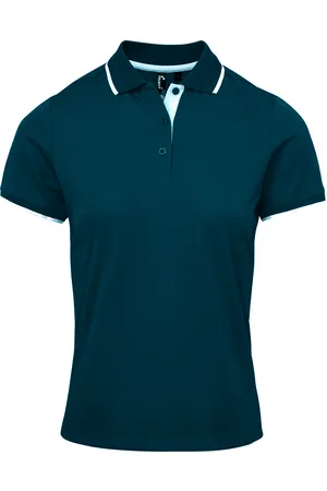Premier Womens/Ladies Coolchecker Contrast Pique Polo Shirt ( /White) - Size X-Small