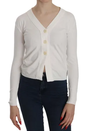 Byblos WoMens V-neck Long Sleeve Cropped Cardigan Polyamide - Size Large