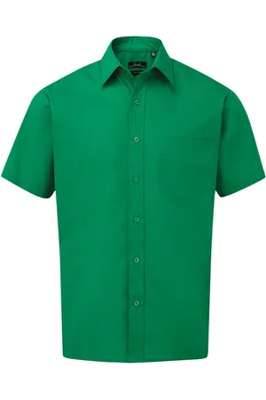 Premier Mens Short Sleeve Poplin Shirt - Size 17.5 inch