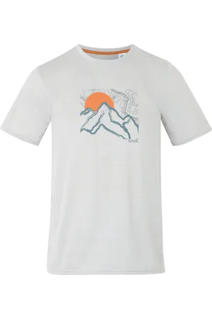 Regatta Mens Fingal IX Mountain Scene Marl T-Shirt (Iceberg Marl) - - Size Small