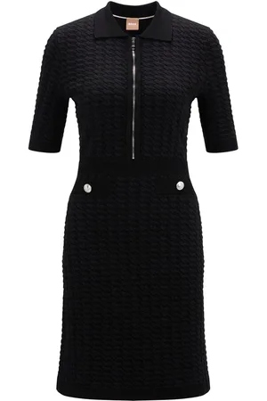 HUGO BOSS Womens Farese Knitted Dress in Wool - Size 6 UK