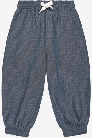 Fendi Boys Chambray FF Logo Joggers in - Size 14Y