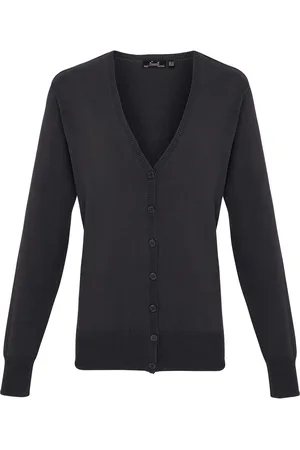 Premier Womens/Ladies Button Through Long Sleeve V-neck Knitted Cardigan - Size 16 UK