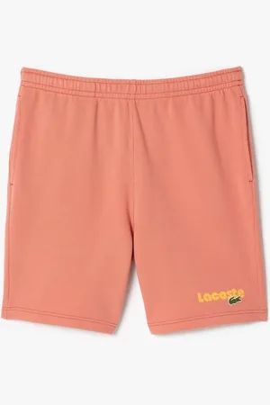 Lacoste Mens Washed Effect Printed Fleece Shorts in Cotton - Size Medium