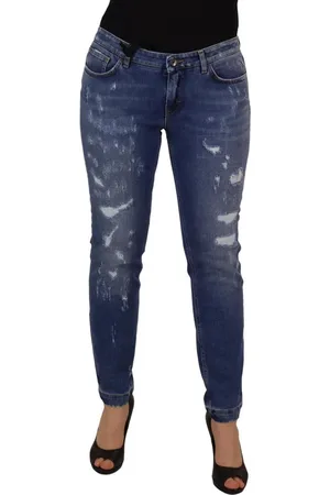 Dolce & Gabbana WoMens Washed Cotton Skinny Low Waist Denim Jeans material_cotton - Size IT 44 (Womens)