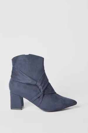 wallis Womens Wide Fit Audrey Twist Detail High Heel Pointed Ankle Boots - - Size UK 5
