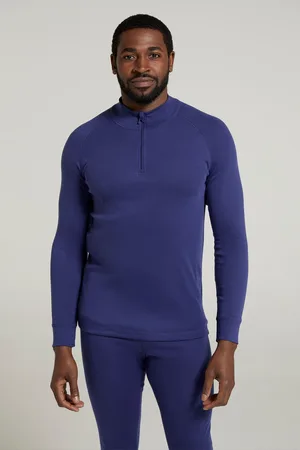 Mountain Warehouse Mens Talus Zip Neck Long-Sleeved Thermal Top (Dark ) - Size 2XS