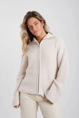 Brave Soul Womens Zip Through Fisherman Knit Jacket - Size X-Small