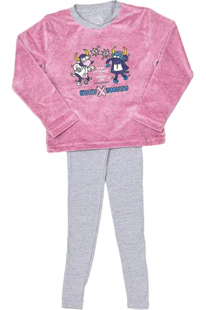 Kukuxumusu Girls Winter pajamas with tufted finish and V-neck 3176 girl - - Size 12Y