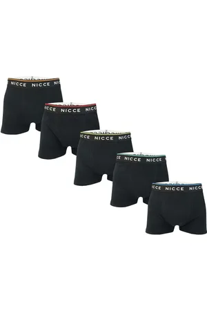 Nicce London Mens Foxwell 5 Pack Boxer Shorts in Cotton - Size Large