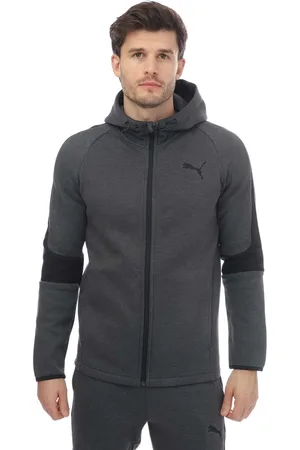 PUMA Mens Evostripe Core Full Zip Hoodie in Heather Cotton - Size Small