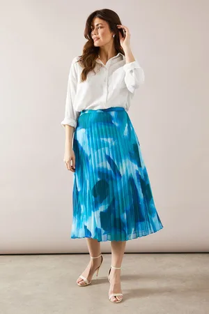 wallis Womens Geo Chiffon Pleated Skirt - - Size 18 UK