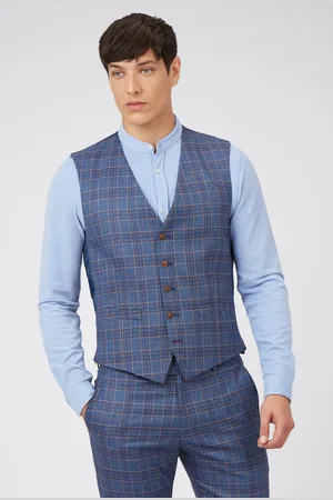 Antique Rogue Mens Multi Overcheck Waistcoat - - Size 48 Regular