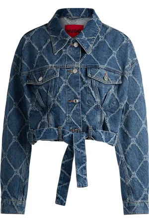HUGO BOSS Womens Cropped Denim Jacket in - Size 12 UK