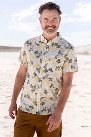 Mountain Warehouse Mens Tropical Short-Sleeved Shirt Cotton - Size Small
