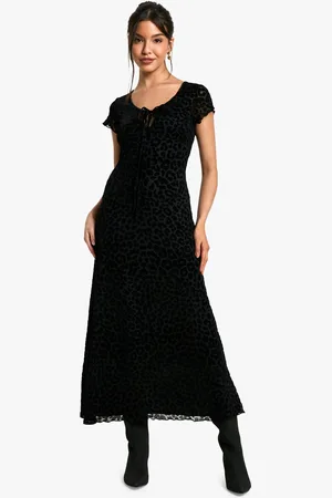Boohoo Womens Floral Mesh Tie Front Midaxi Dress - - Size 12 UK
