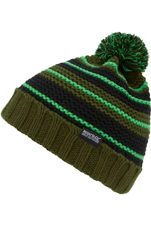 Regatta Kids Unisex Accessories Juniors Davin Bobble Hat in Khaki - Knit - Size 11-13Y