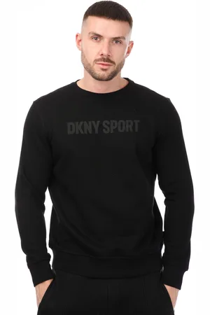 DKNY Mens Printed Large Tonal Logo Crewneck Sweatshirt in Cotton - Size 2XL
