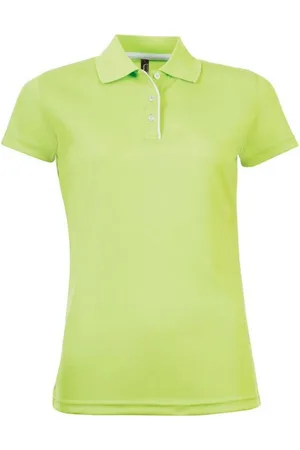 Sols Womens/Ladies Performer Short Sleeve Pique Polo Shirt (Apple ) - Size Small