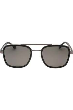 HUGO BOSS Mens Grey Polarized Lens Dark Ruthenium Sunglasses - - One Size