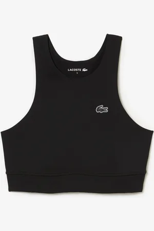 Lacoste Womens Quick-Dry Recycled Polyamide Stretch Bra in Cotton - Size X-Large