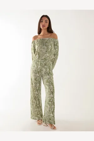 Blue Vanilla Womens Off The Shoulder Top And Wide Leg Trouser Set - - Size Small/Medium