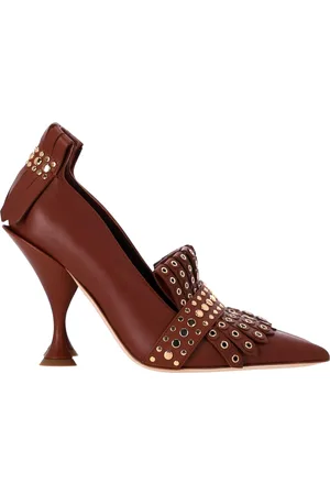 Burberry Pre-owned Womens Studded Fringed Pumps in Leather Leather (archived) - Size UK 3