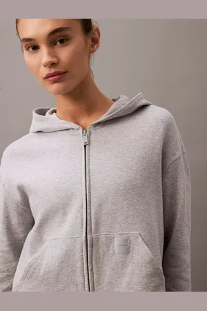 Calvin Klein MODERN TERRY Womens Full Zip Hoodie Heather - Size Large
