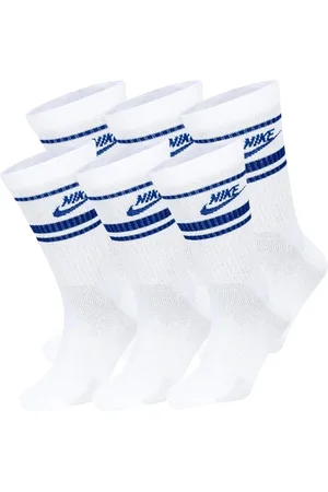 Nike DX5089 Unisex Dri-FIT Sportswear Everyday Essential Crew Socks (6 Pair) White - - Size Medium