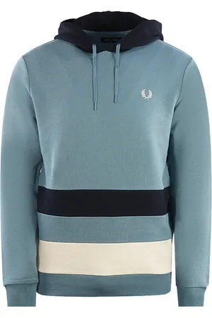 Fred Perry Mens Colour Block Ash Hoodie - Size X-Small