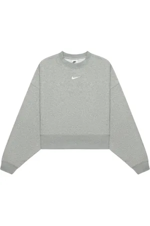 Nike Womens Small Swoosh Logo Plain Sweatshirt Cotton - Size X-Large