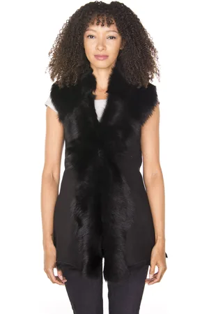 Infinity Womens Toscana Sheepskin Long Gilet-Sorocaba - - Size 10 UK